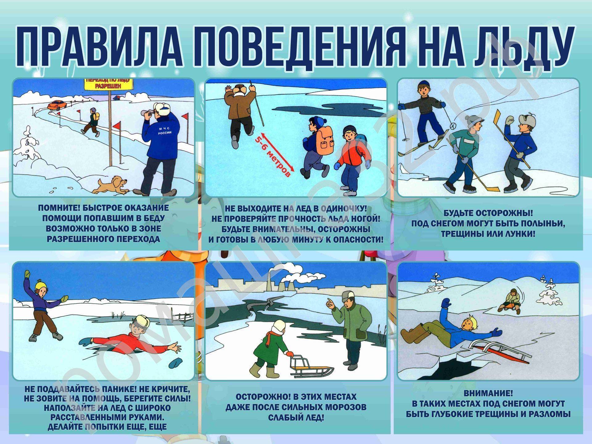 Плакат "Правила поведения на льду"